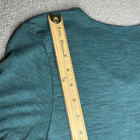 Segments Shirt Womens Small Teal 100% Merino Wool Long Sleeve V Neck Base Layer - Picture 10 of 11